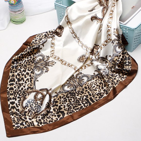 Leopard Satin Scarf - Picture 1 of 2